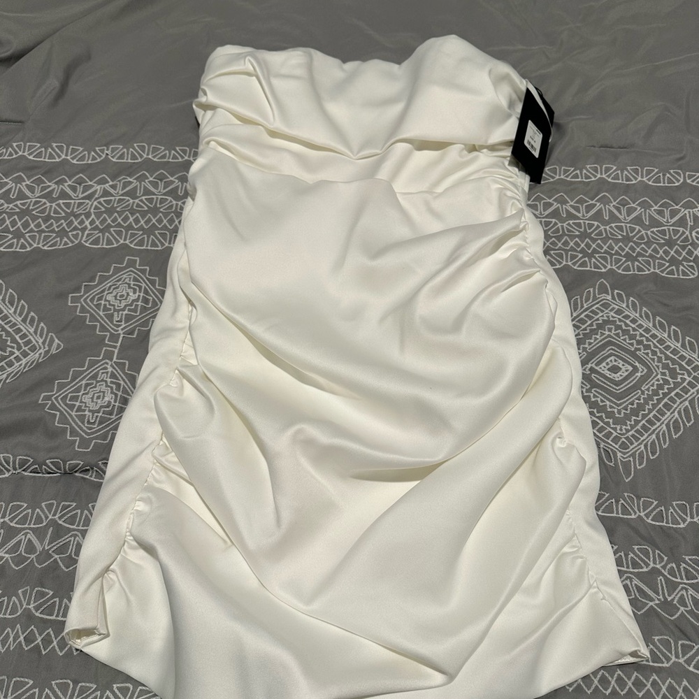 Fashion Nova Strapless White Dress